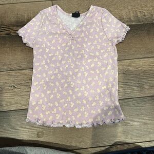 Art Class Lavender Ribbed Top